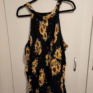 Torrid halter style sunflower tank top